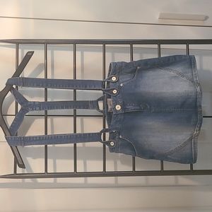 BCBG Suspender Jean skirt